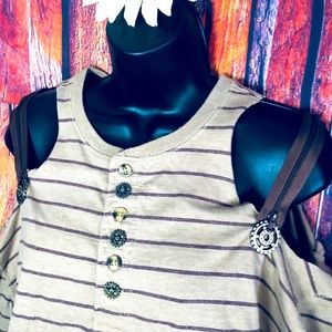 🤎 Cold Shoulder Steampunk Crop Top🤎